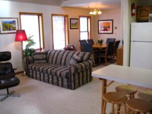 Condo A08 - Kitchen, Living Room, And Dining | Alpenglow Vacation Rentals Ouray