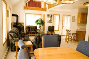 Condo A15 - Living Room, Dining, And Kitchen | Alpenglow Vacation Rentals Ouray