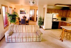 XL Condo A16 - Dining, Living Room, And Kitchen 2 | Alpenglow Vacation Rentals Ouray