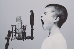A boy singing into a microphone | Alpenglow Vacation Rentals Ouray